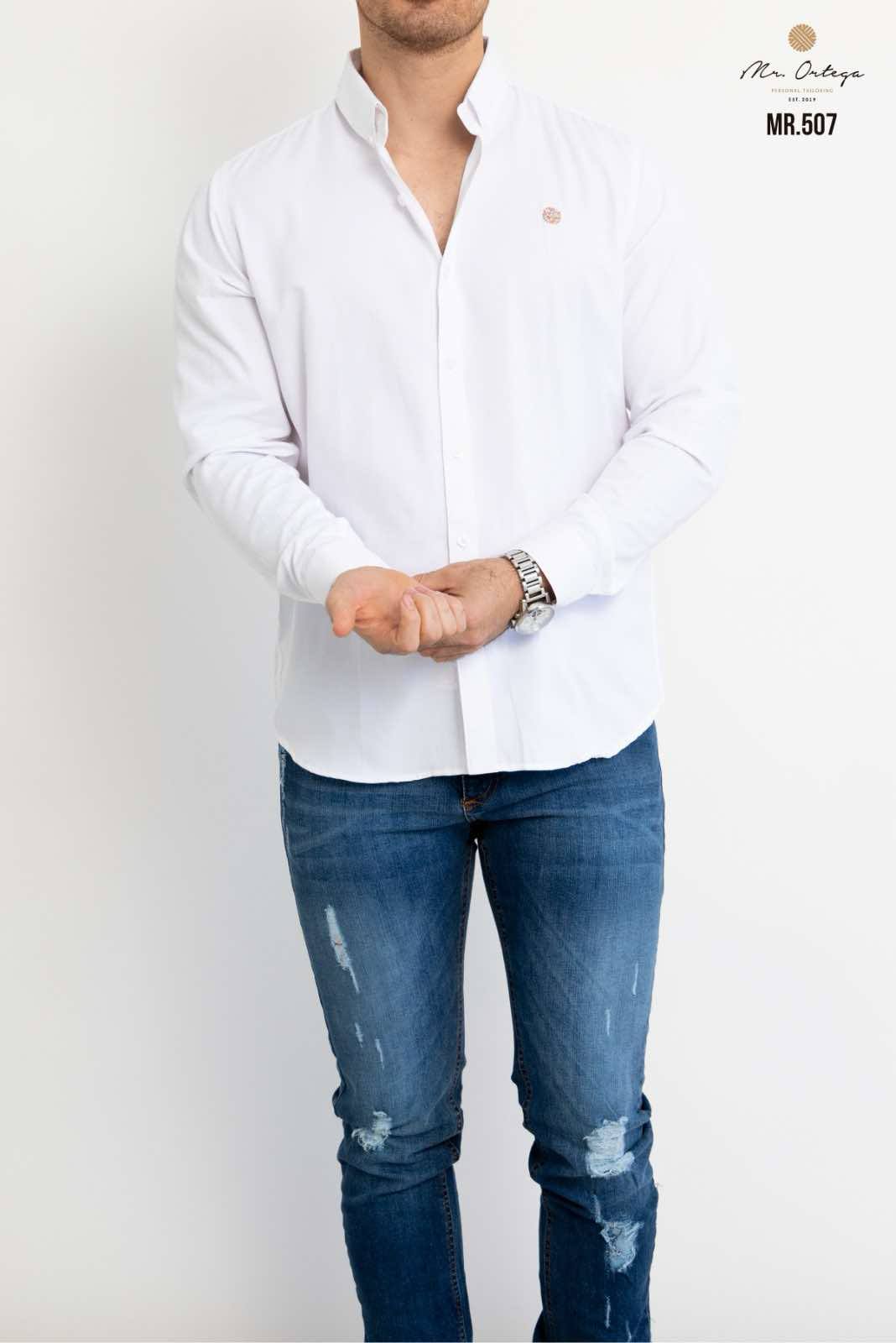 Camisa De Manga Larga Blanca MR-507