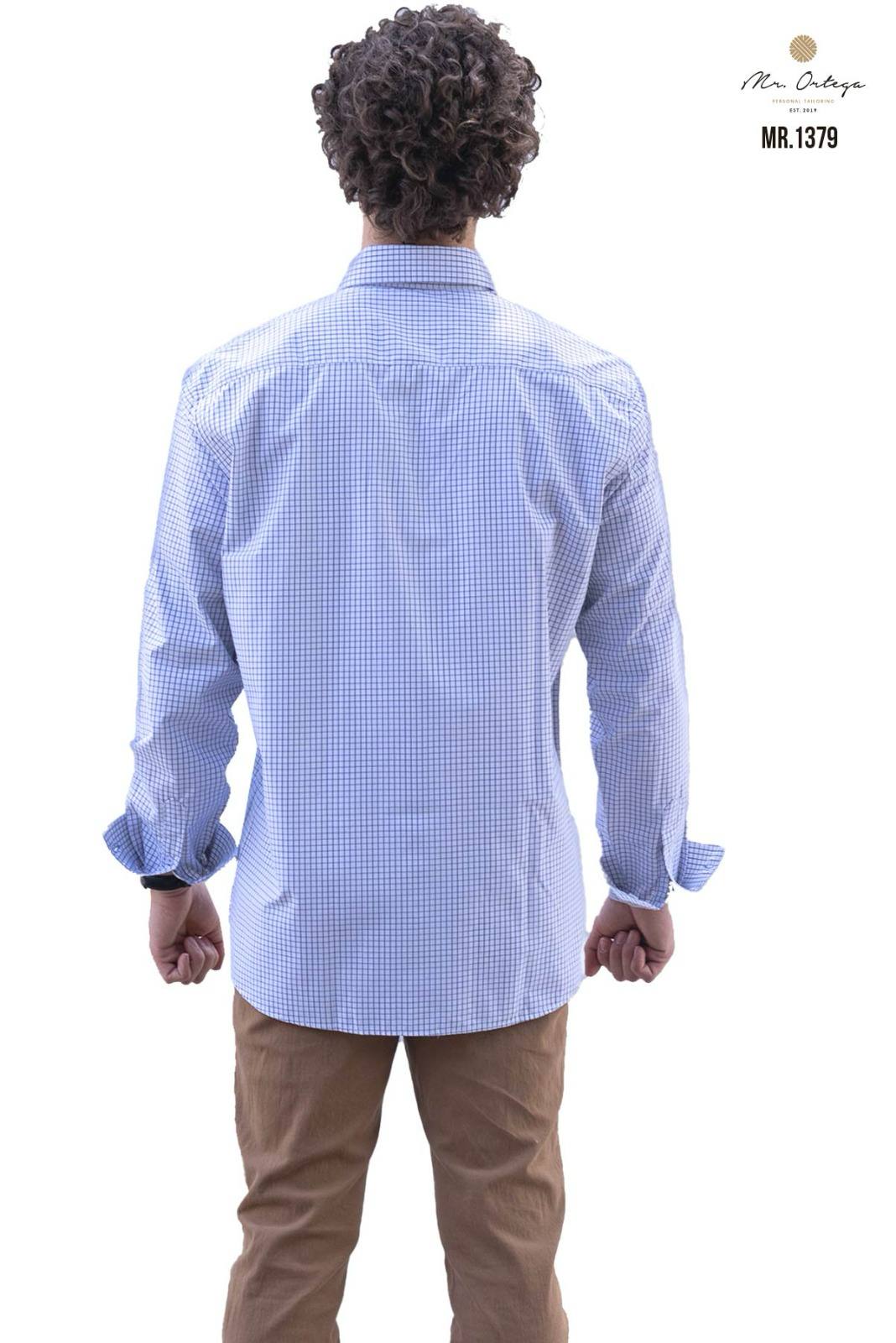 Camisa De Manga Larga Mini Cuadros MR-1379