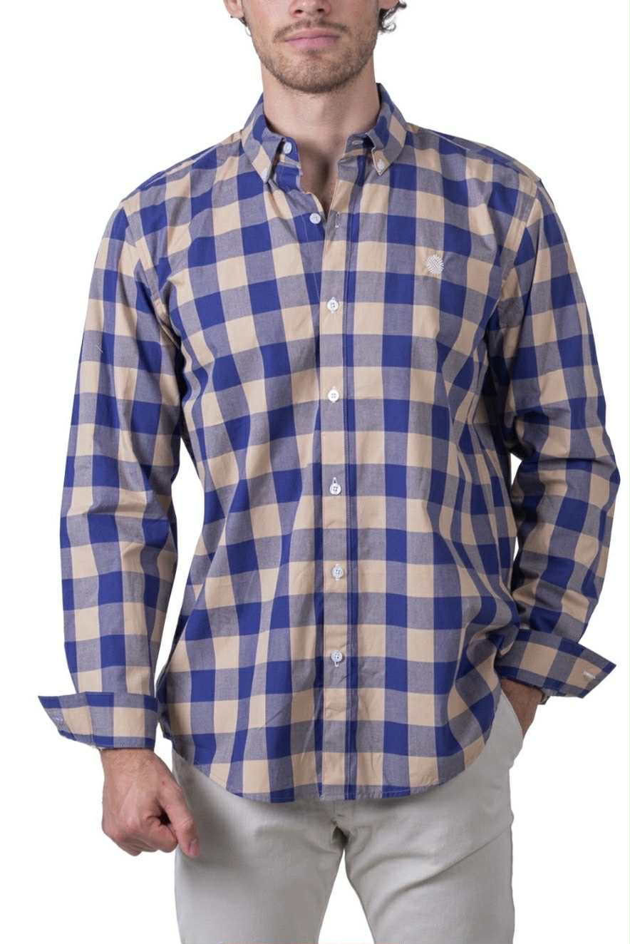 Camisa De Manga Larga A Cuadros MR-1493