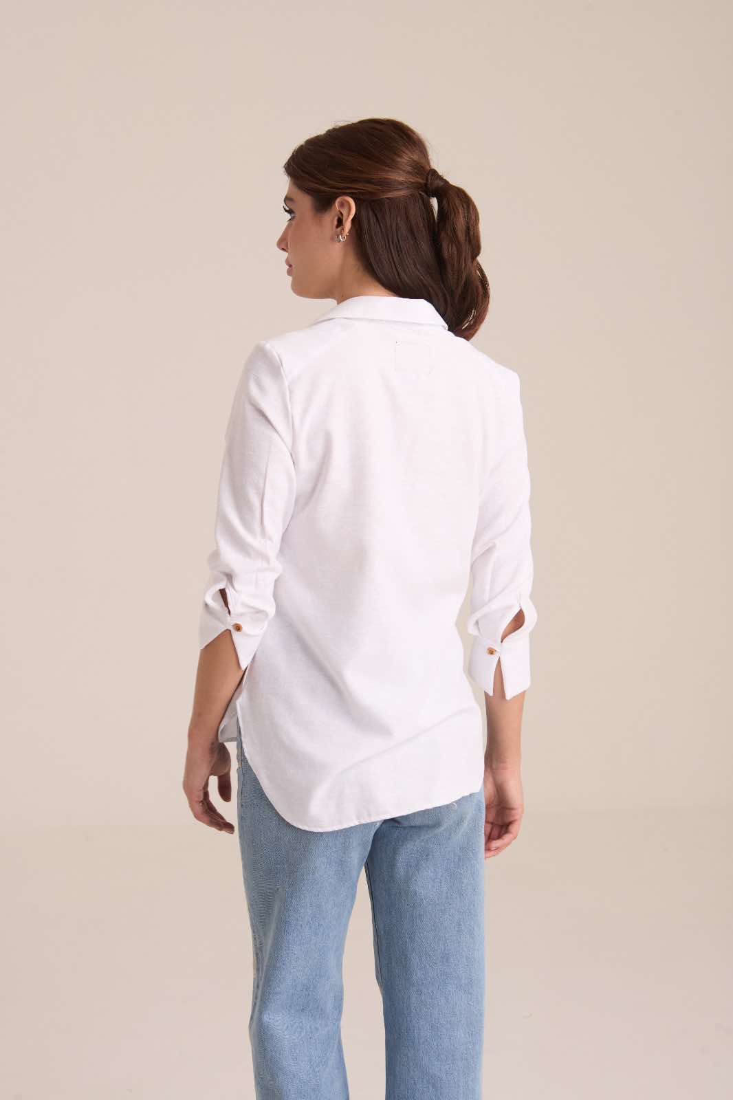 Camisa de Manga 3/4 Blanco D-2511