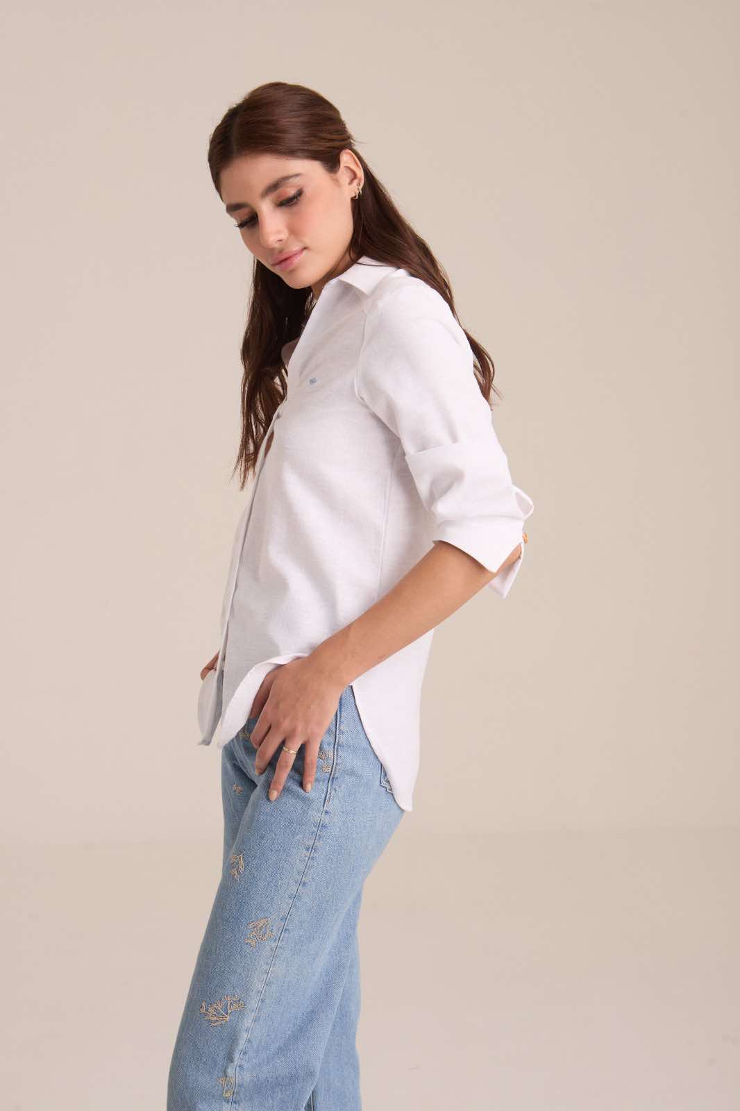 Camisa de Manga 3/4 Blanco D-2511