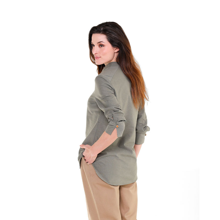 Camisa de Manga 3/4 Verde Militar D-27