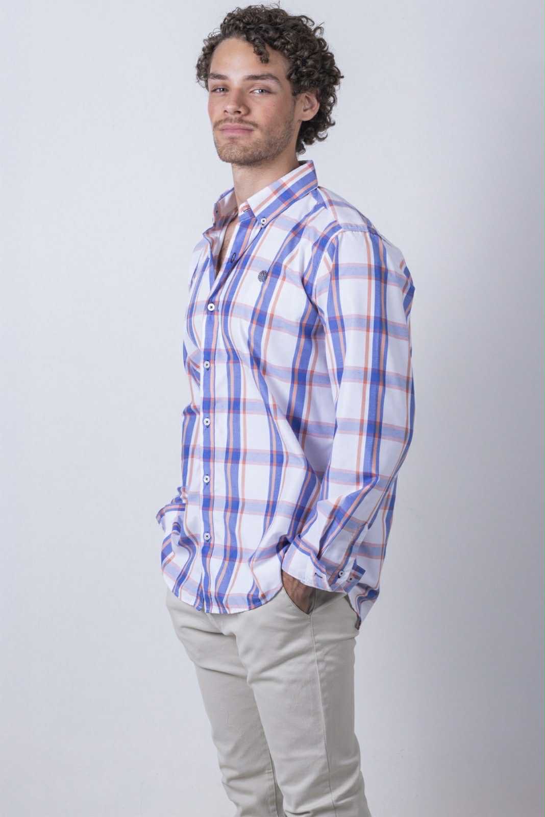 Camisa De Manga Larga A Cuadros MR-1495