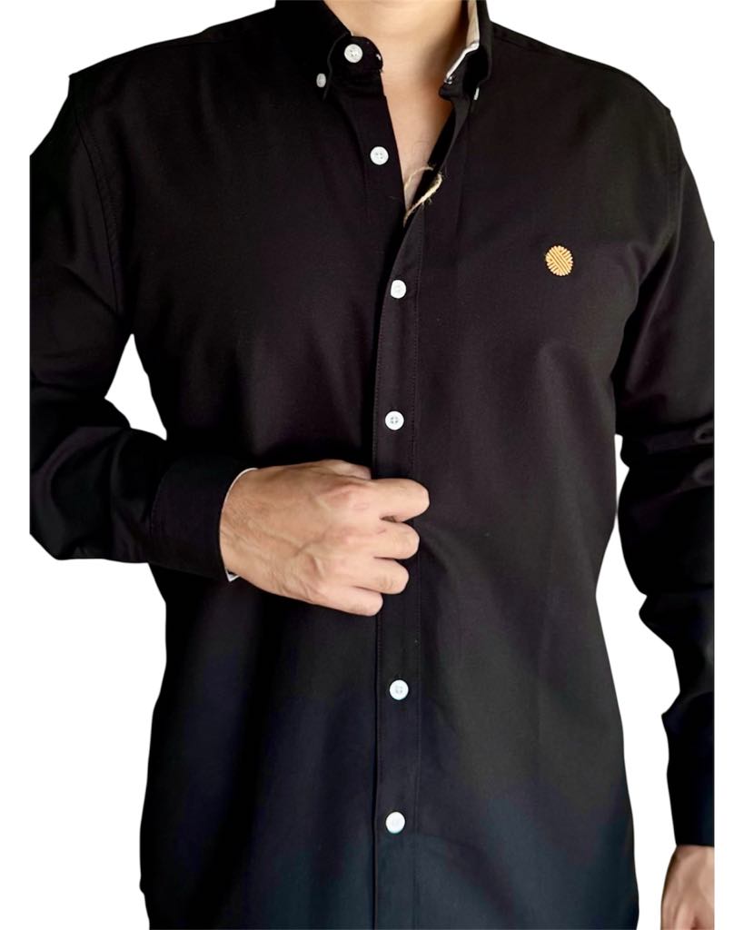 Camisa De Manga Larga Negro MR-1443