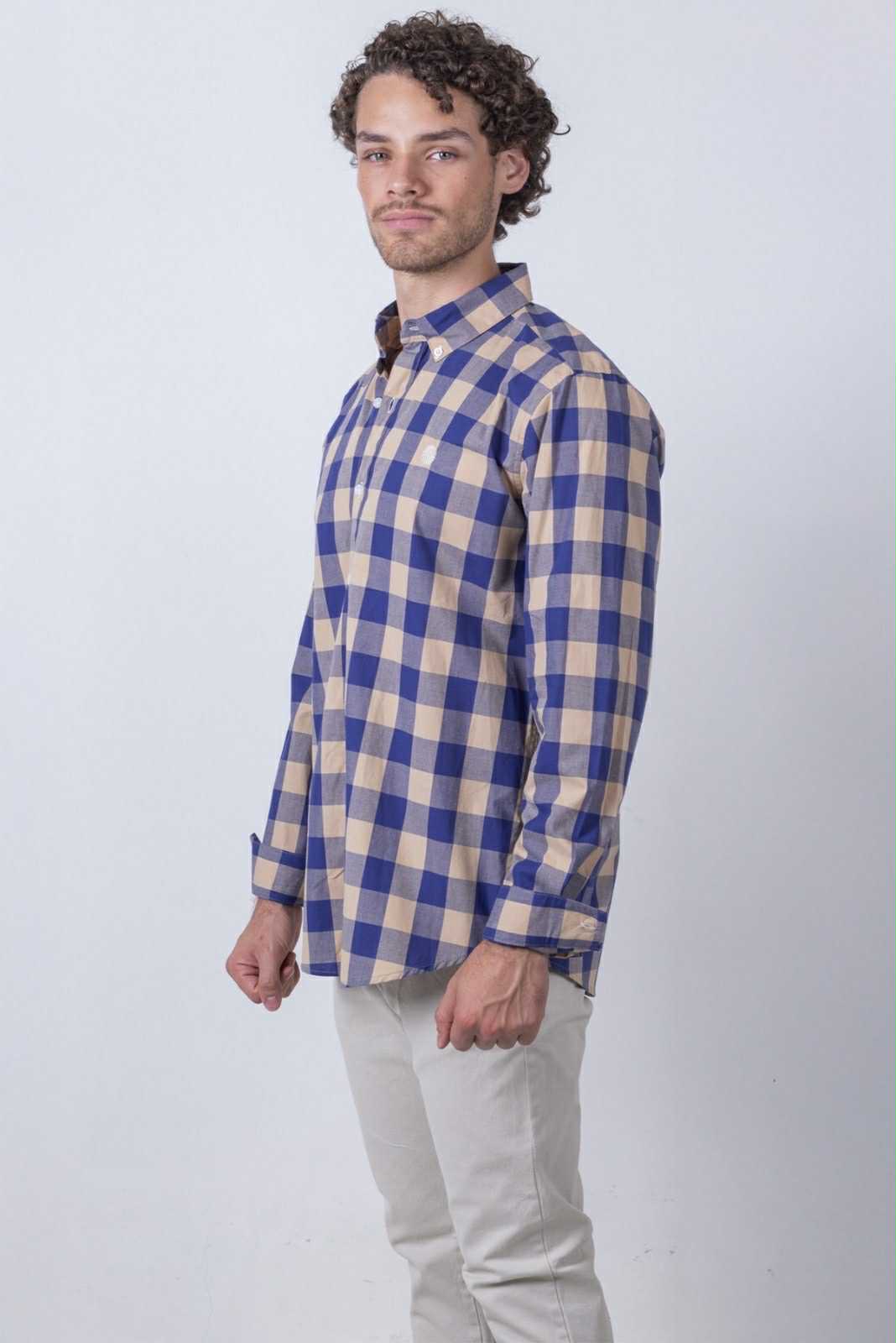 Camisa De Manga Larga A Cuadros MR-1493