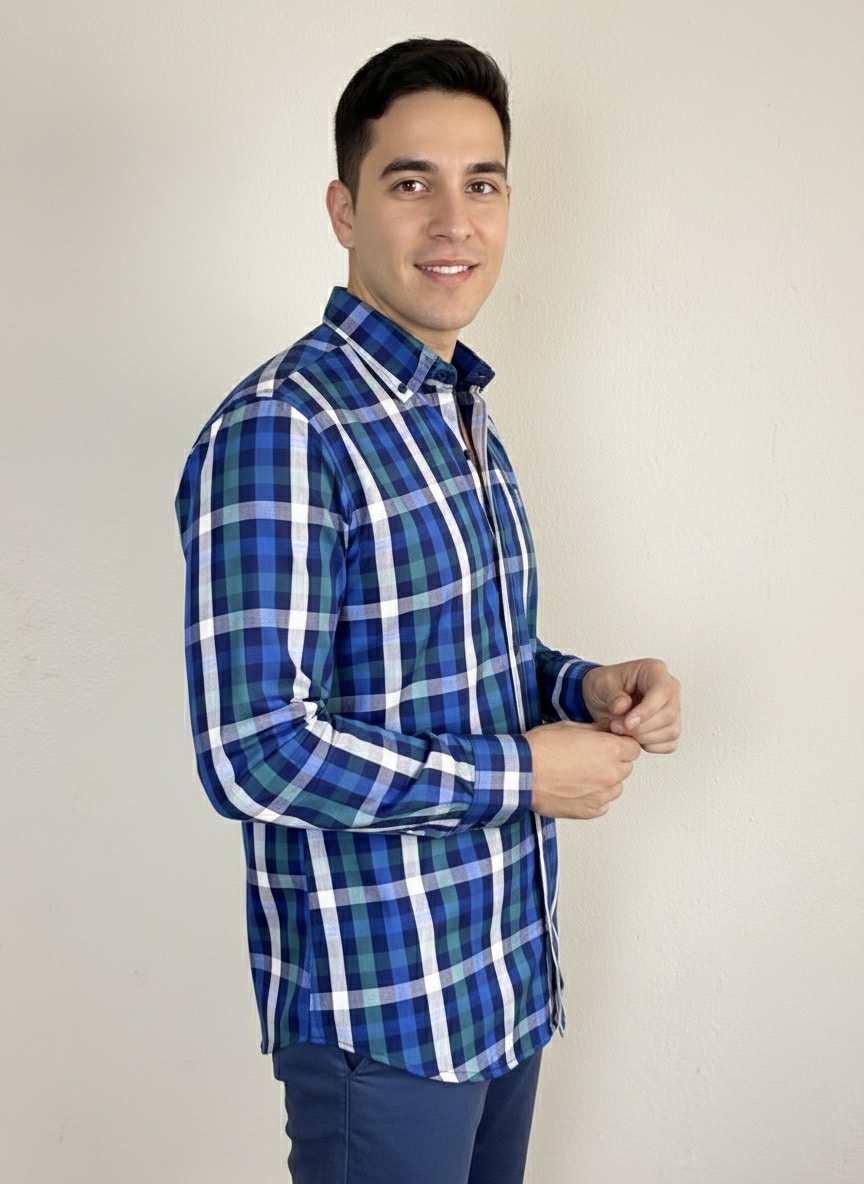 Camisa Cuadros Azul Multicolor