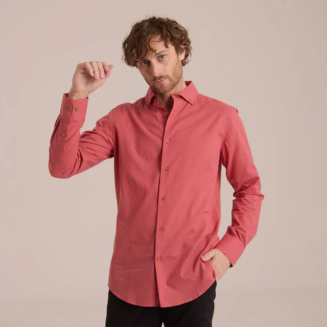 Camisa de Manga Larga Rojo Hombre