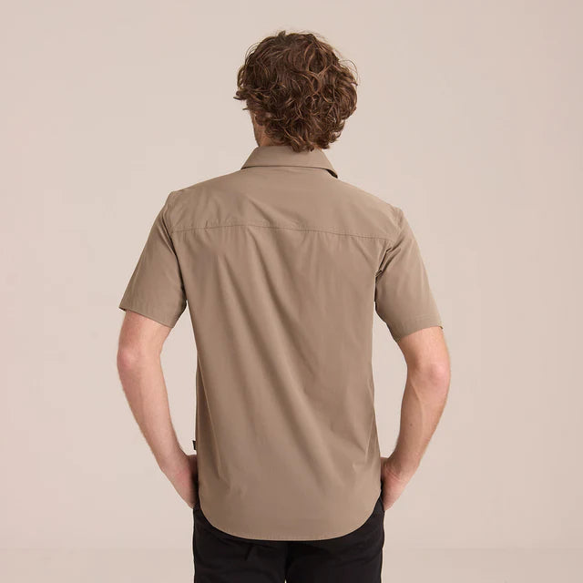 Camisa Explorer Manga Corta Hombre Verde Militar Alto Rendimiento