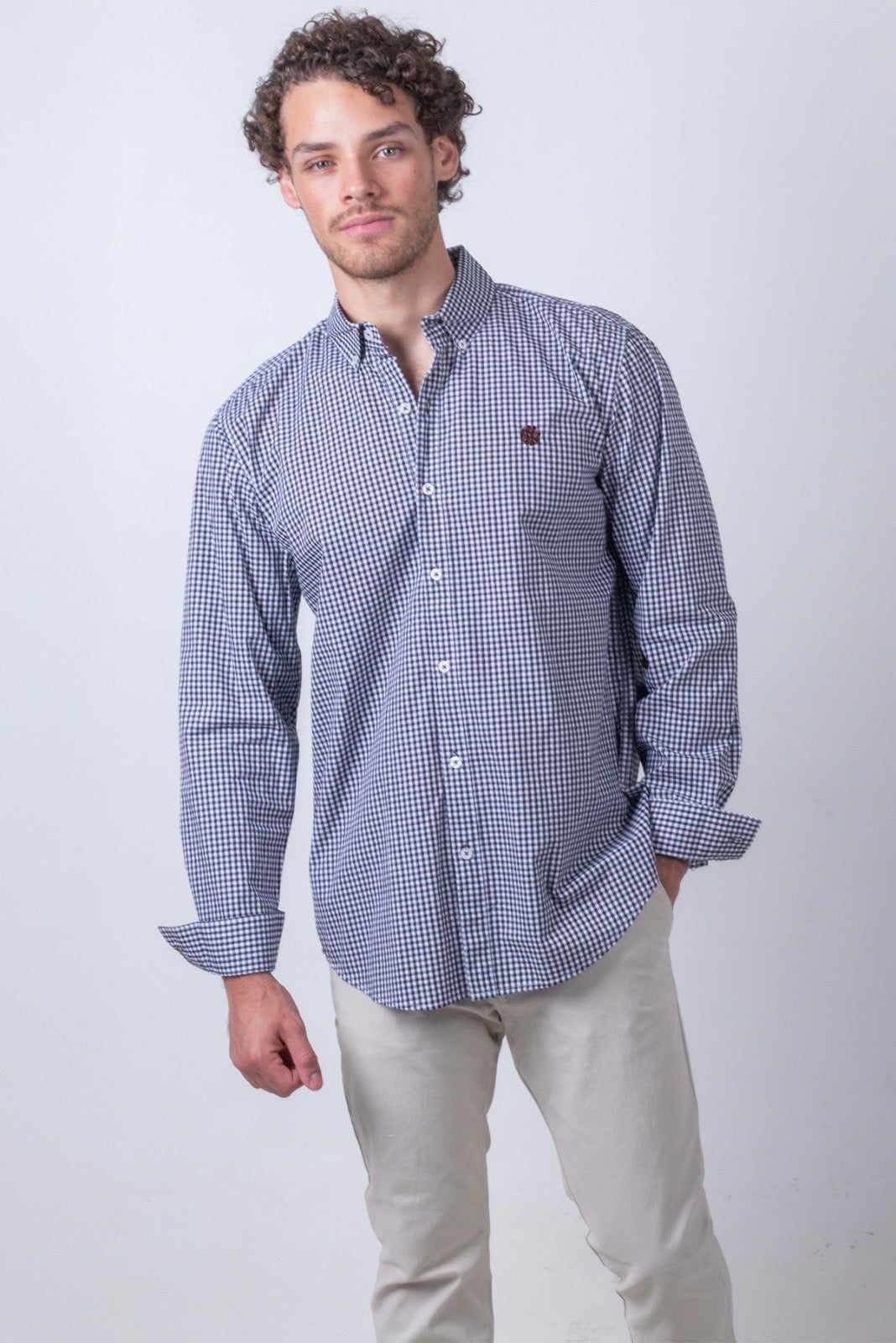 Camisa De Manga Larga A Cuadros MR-1485