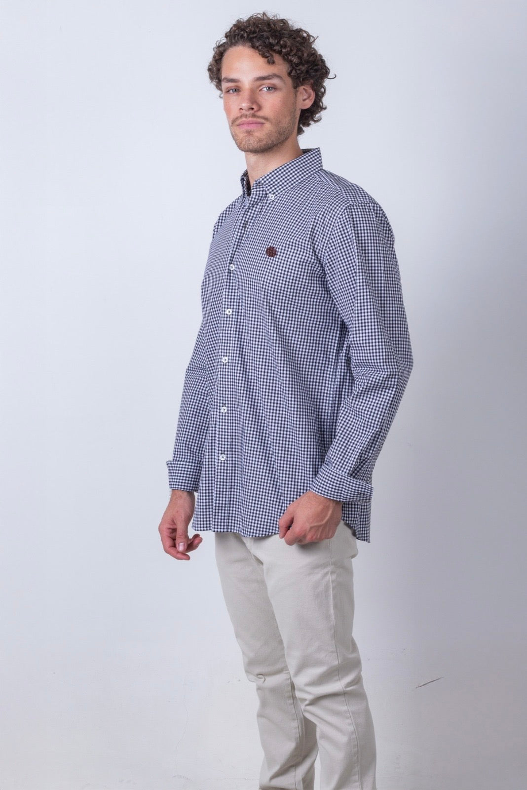 Camisa De Manga Larga A Cuadros MR-1485