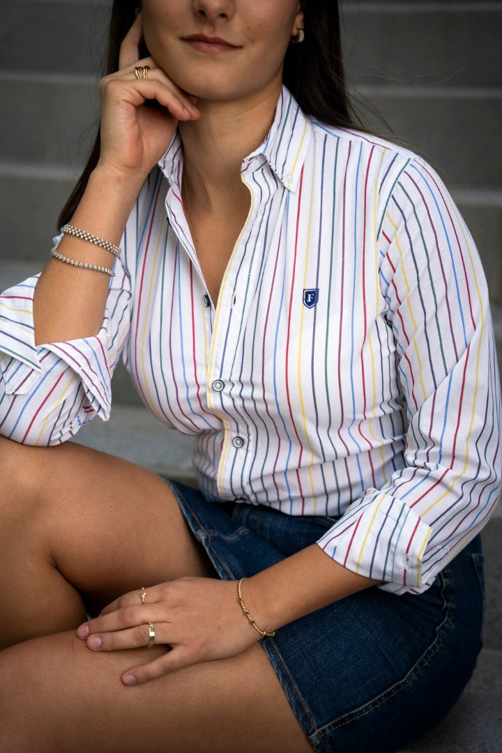 Camisa de Manga Larga A Rayas Multicolor FOR 3100