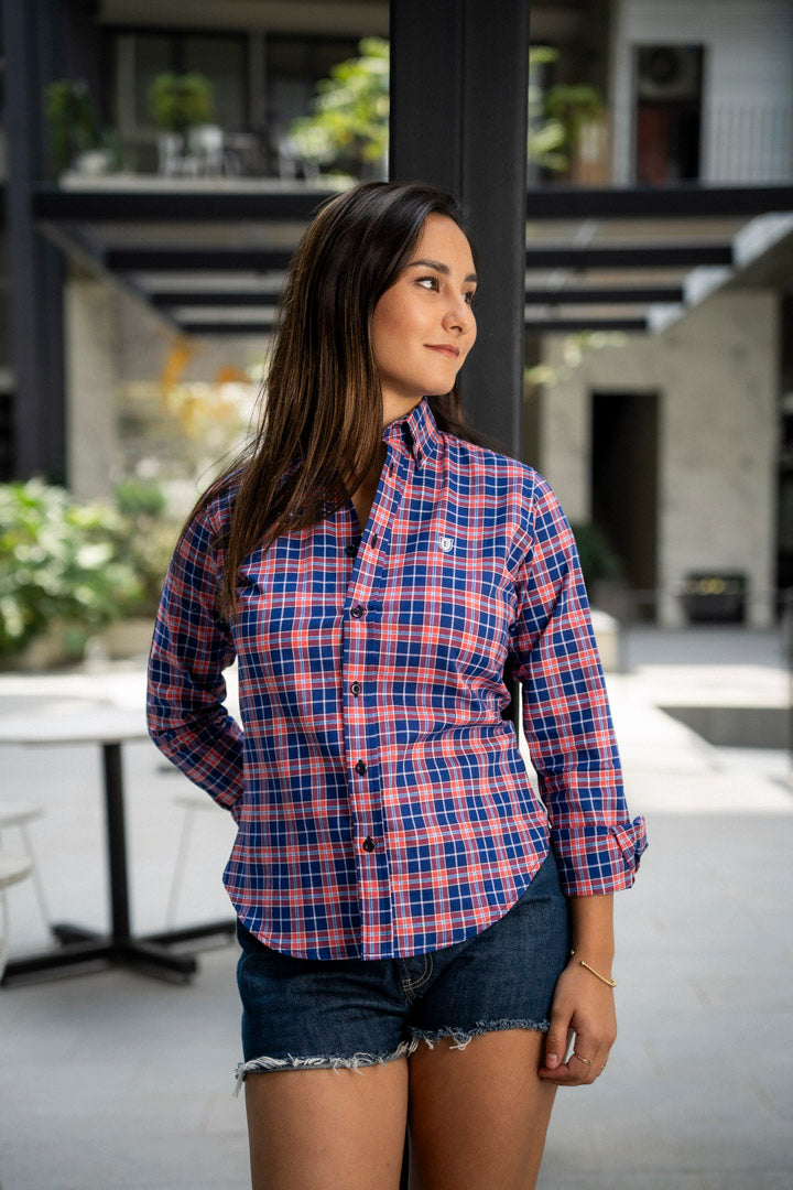 Camisa de Manga Larga Multicuadros FOR 3110