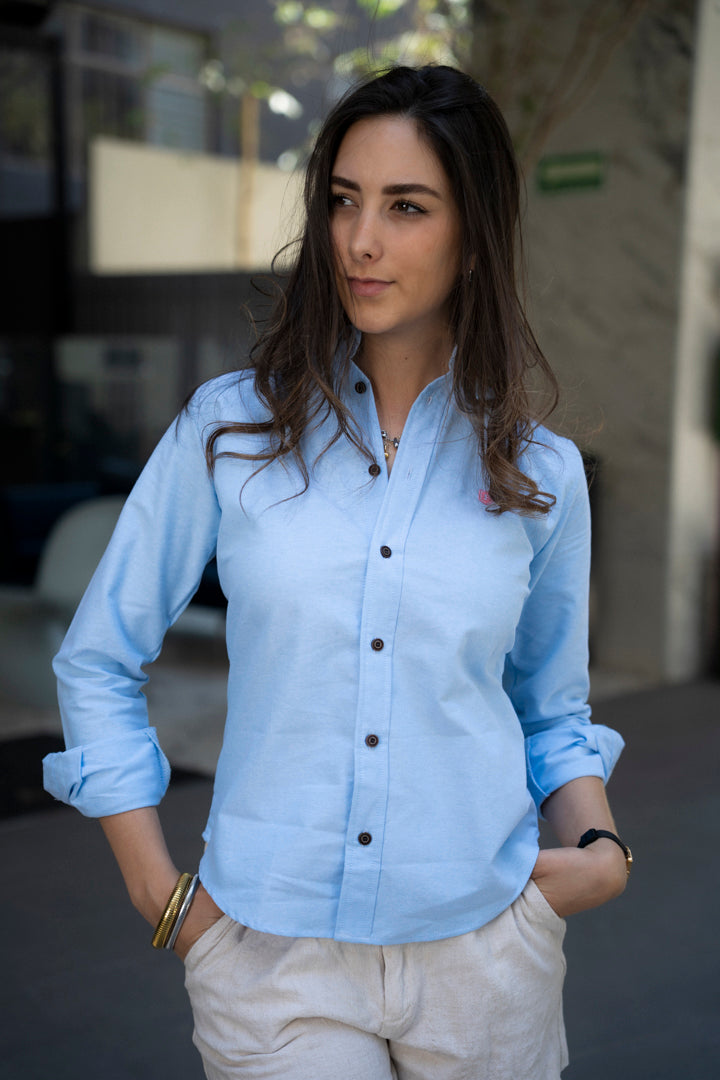 Camisa de Manga Larga Azul Cielo FOR 3162