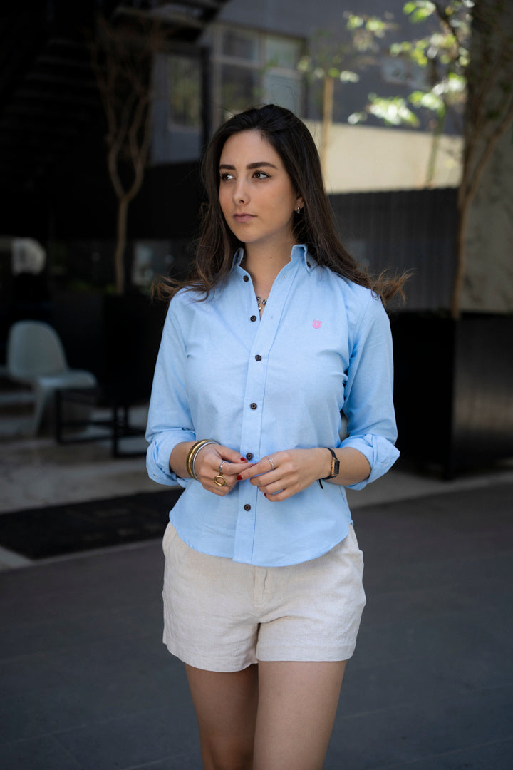 Camisa de Manga Larga Azul Cielo FOR 3162