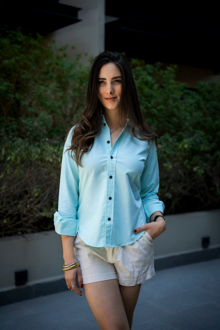 Camisa de Manga Larga Menta FOR 3164