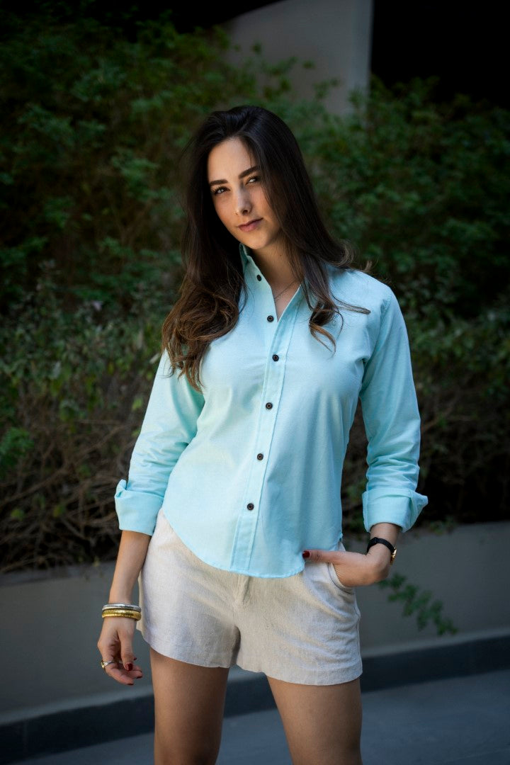 Camisa de Manga Larga Menta FOR 3164