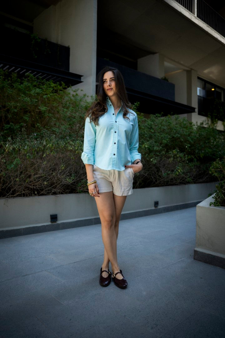 Camisa de Manga Larga Menta FOR 3164