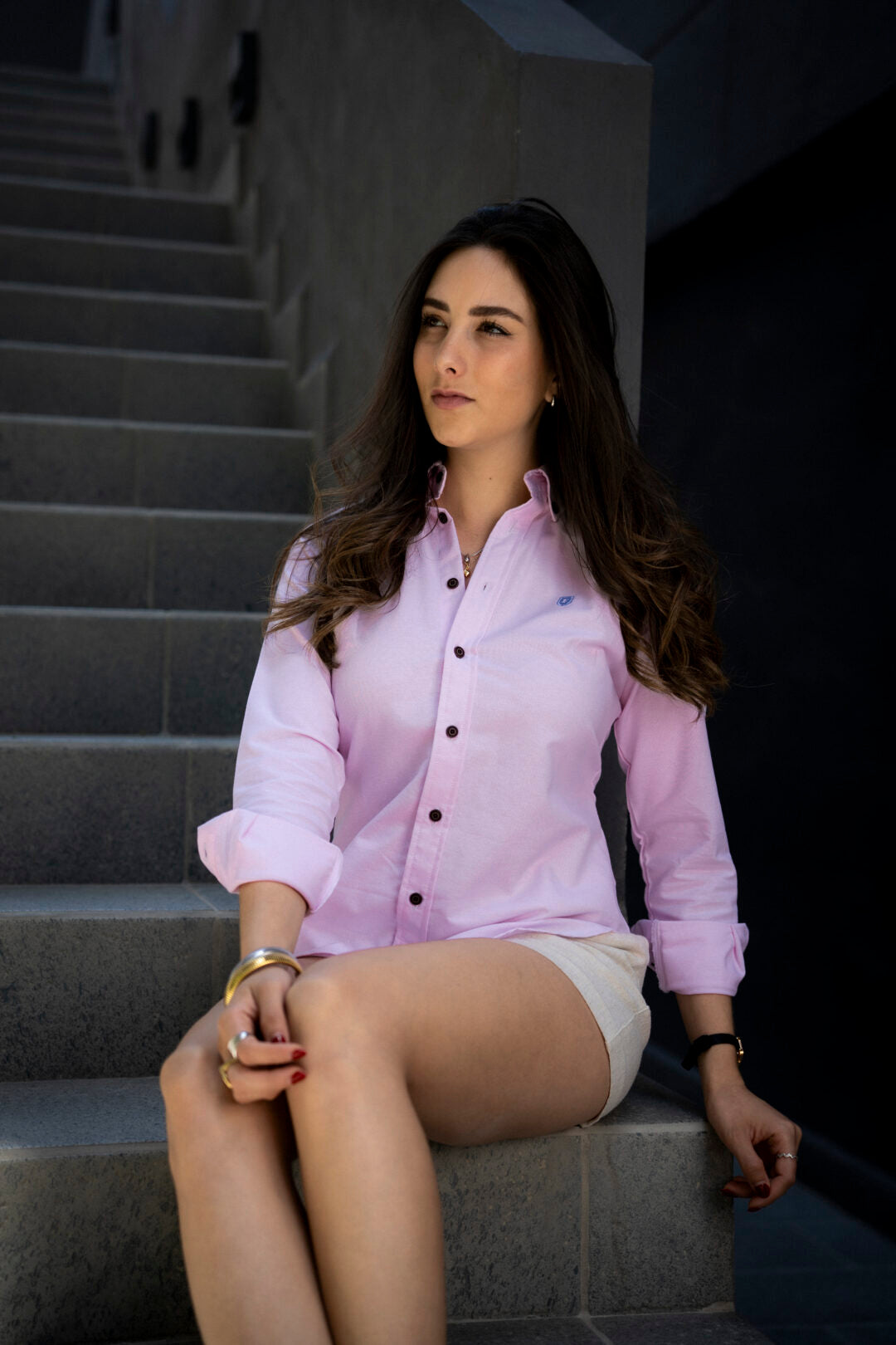 Camisa de Manga Larga Rosa FOR 3166