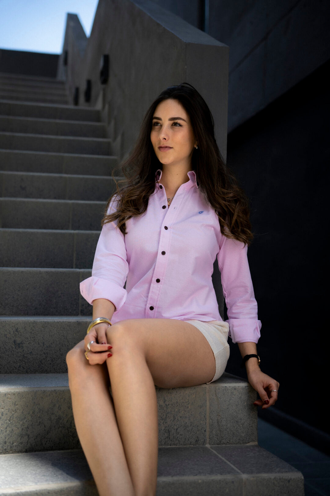 Camisa de Manga Larga Rosa FOR 3166