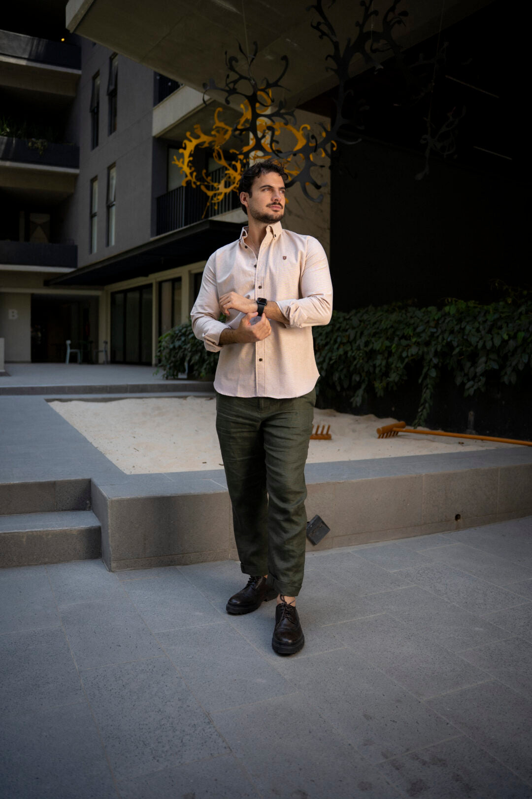 Camisa de Manga Larga Beige FOR 3171