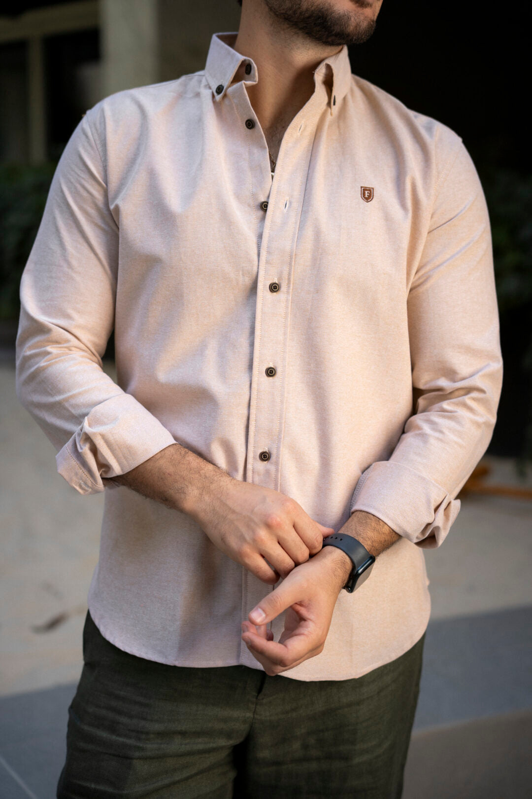 Camisa de Manga Larga Beige FOR 3171