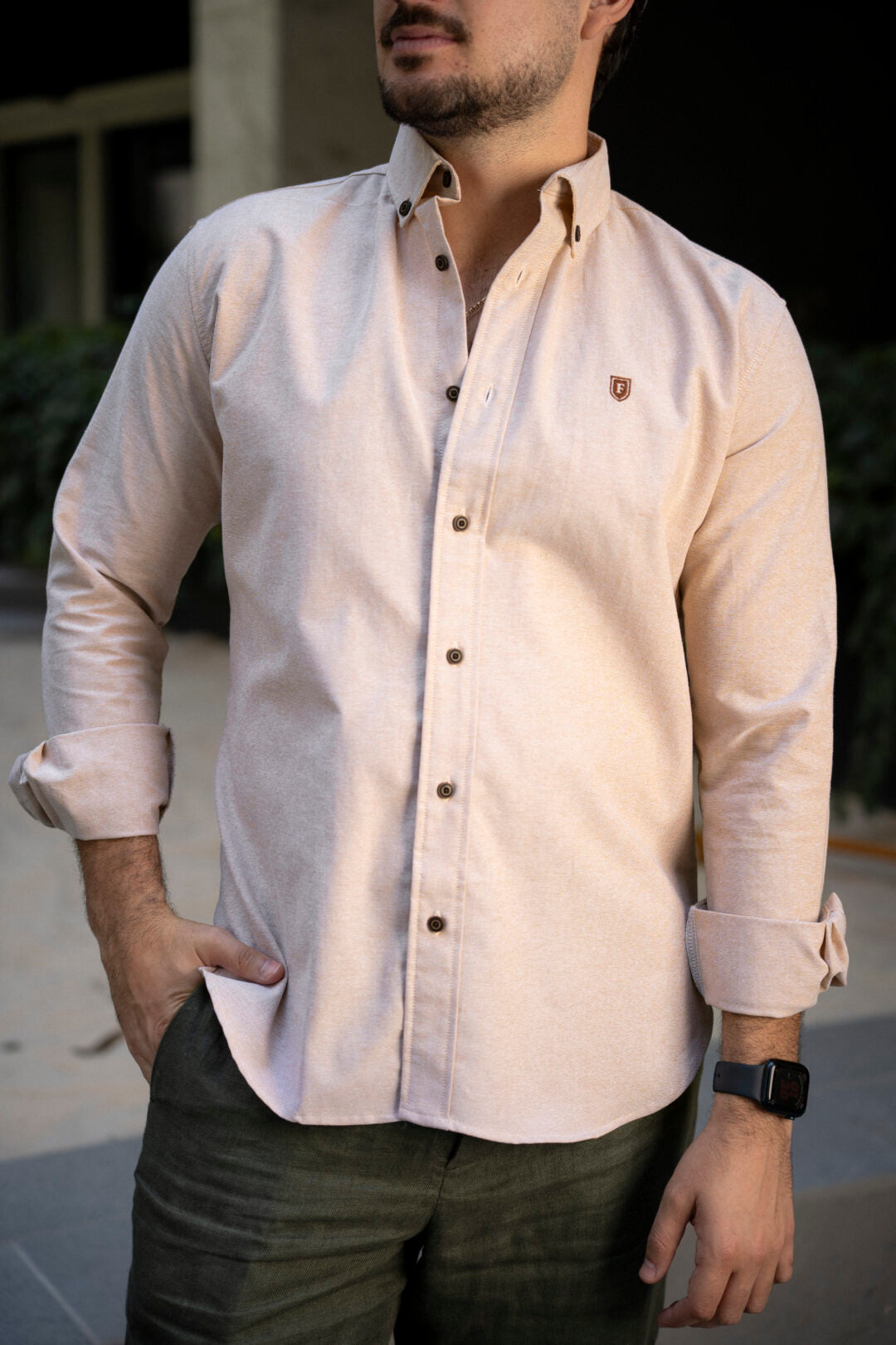 Camisa de Manga Larga Beige FOR 3171