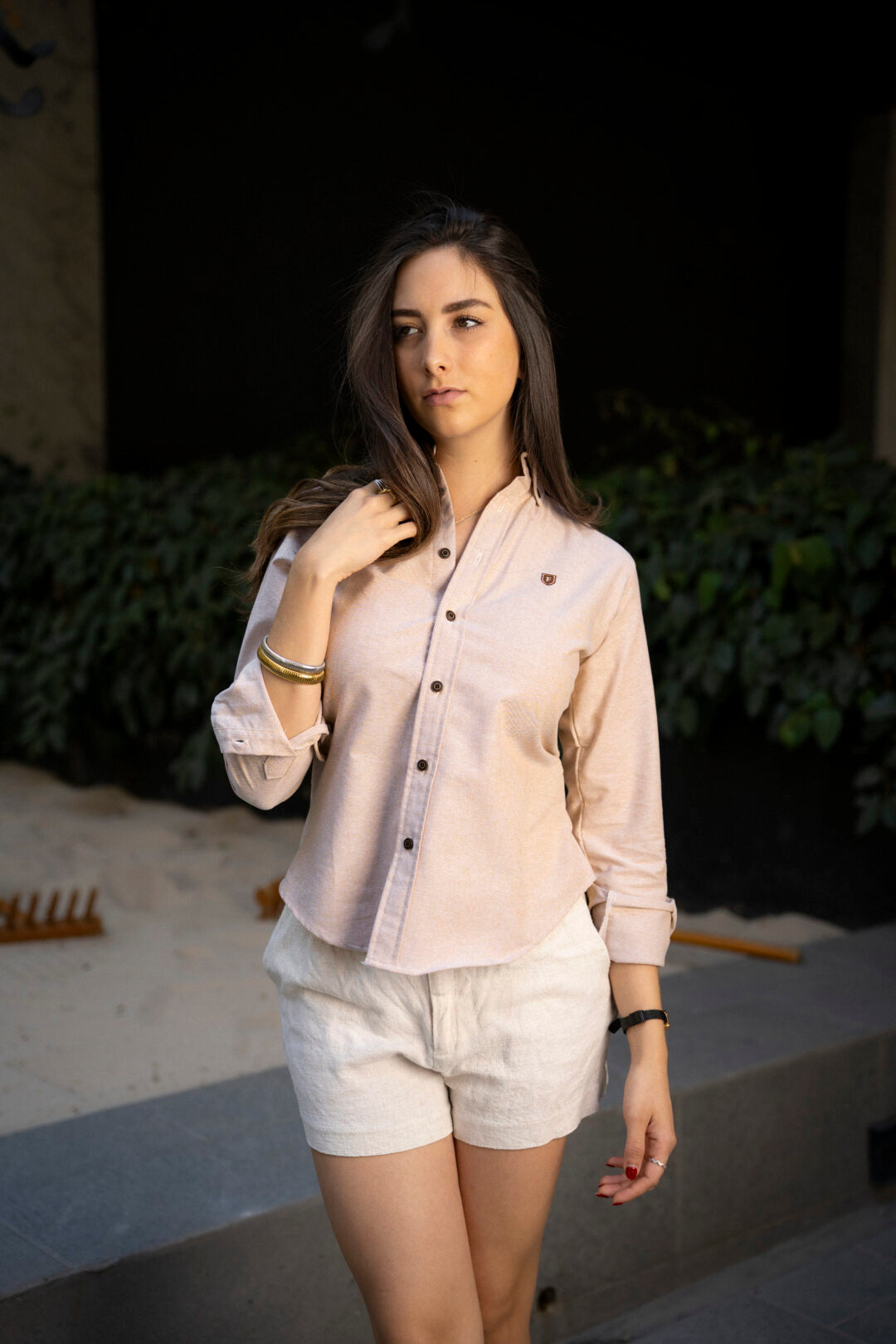 Camisa de Manga Larga Beige FOR 3172