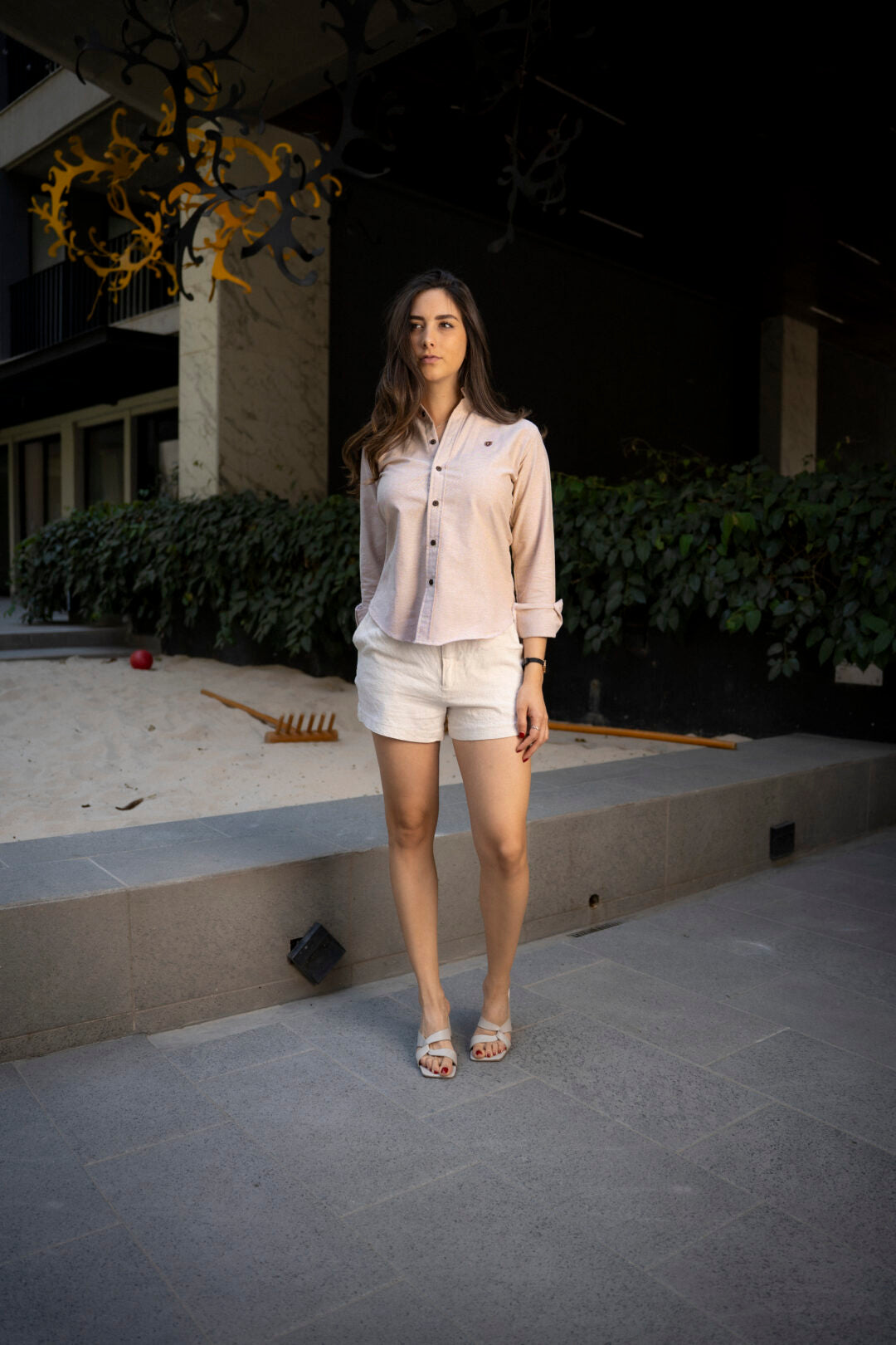 Camisa de Manga Larga Beige FOR 3172