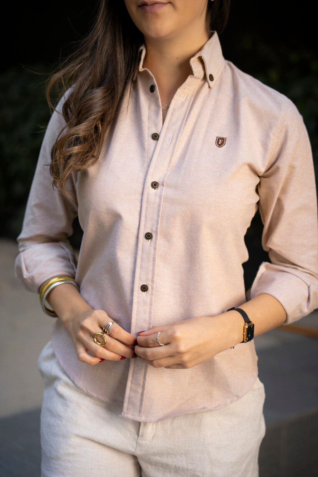 Camisa de Manga Larga Beige FOR 3172