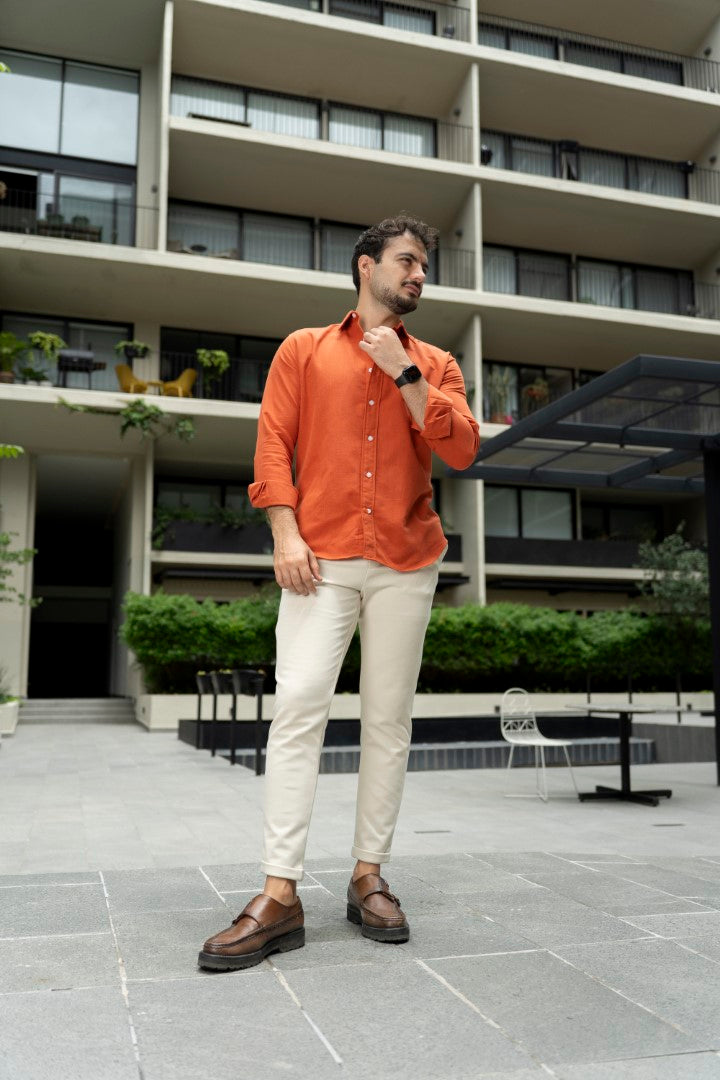 Camisa de Manga Larga Ladrillo FOR 3213