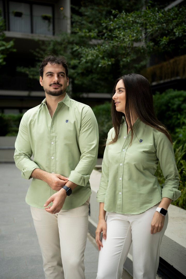Camisa de Manga Larga Verde Limón FOR 3216