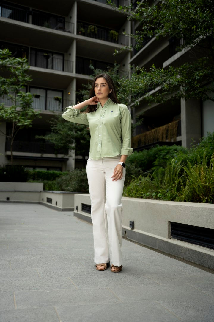 Camisa de Manga Larga Verde Limón FOR 3216