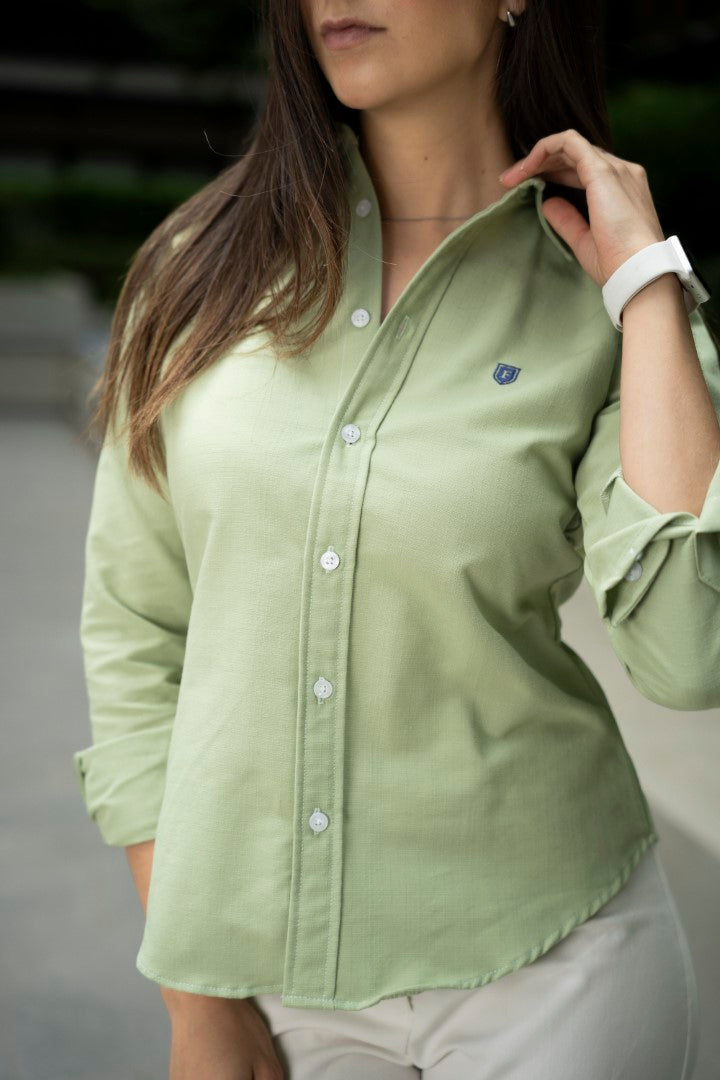 Camisa de Manga Larga Verde Limón FOR 3216