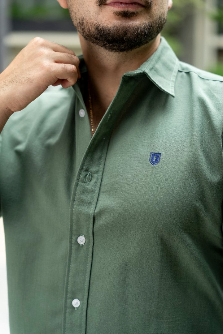 Camisa de Manga Larga Verde FOR 3219