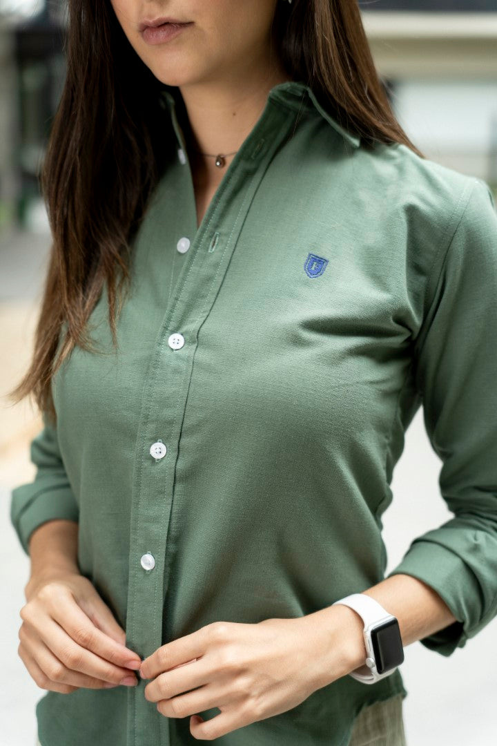 Camisa de Manga Larga Verde FOR 3220