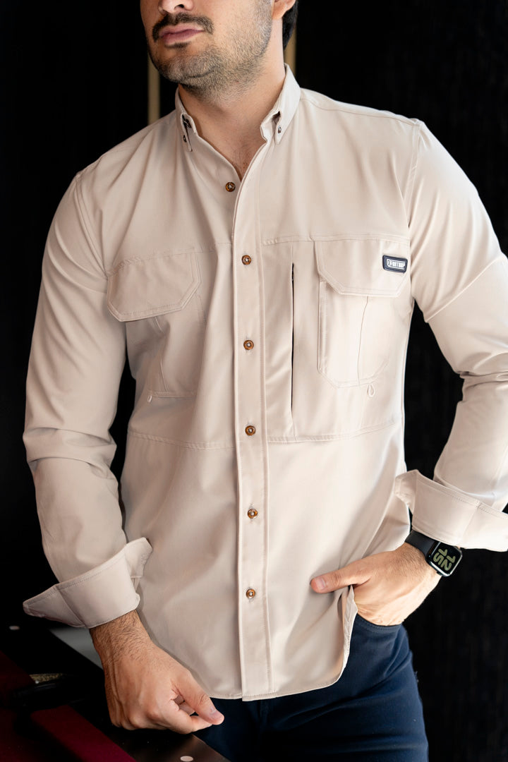 Camisa de Manga Larga Beige Dryflex FOR 3288