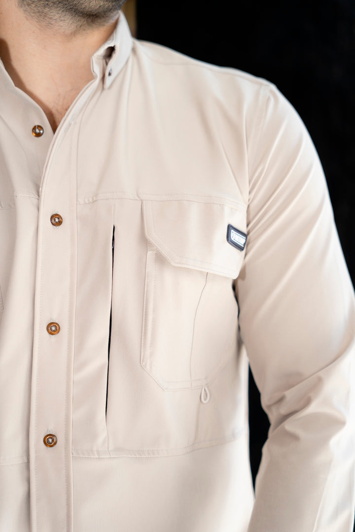 Camisa de Manga Larga Beige Dryflex FOR 3288