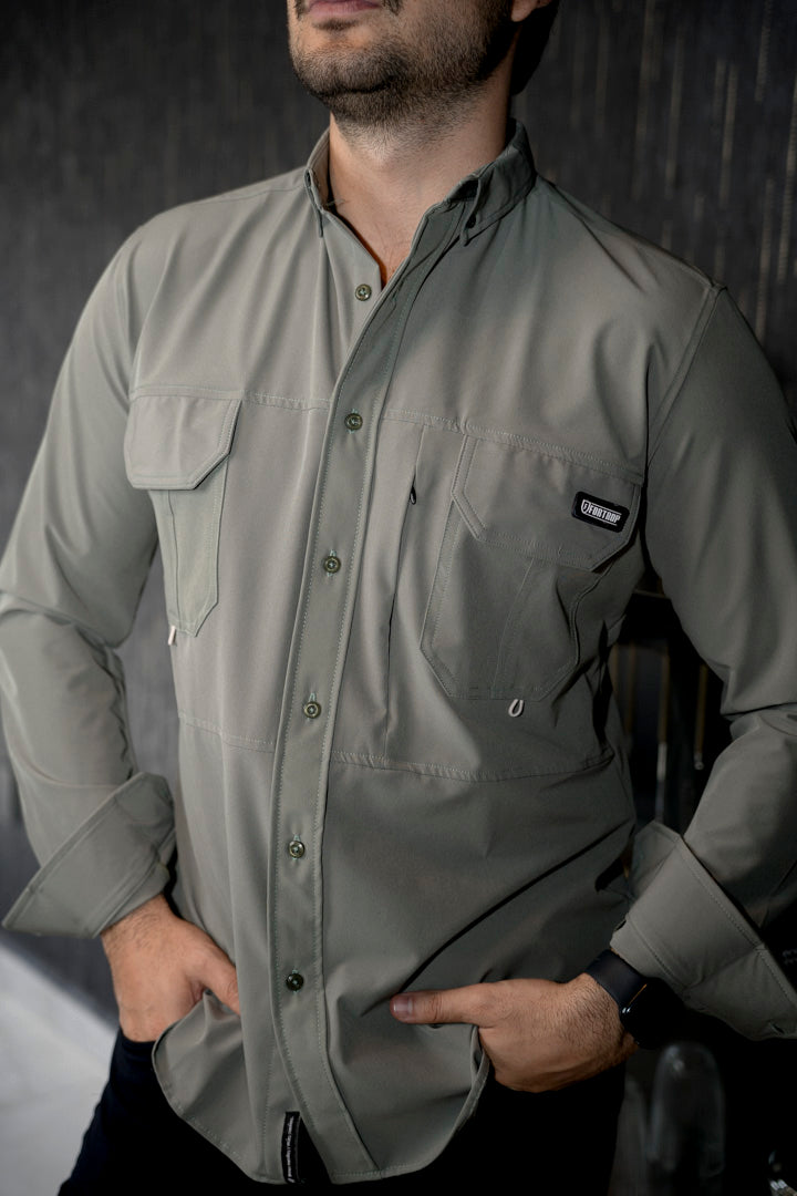 Camisa de Manga Larga Verde Agave Dryflex FOR 3289