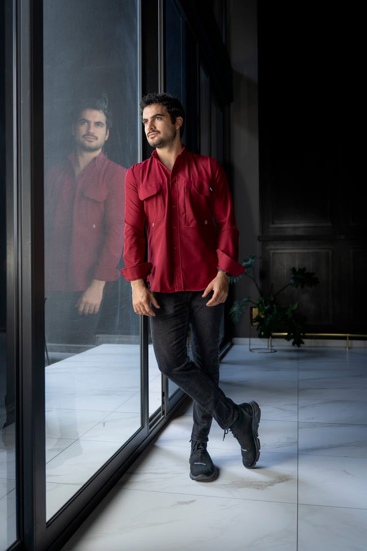 Camisa de Manga Larga Vino Dryflex FOR 3290