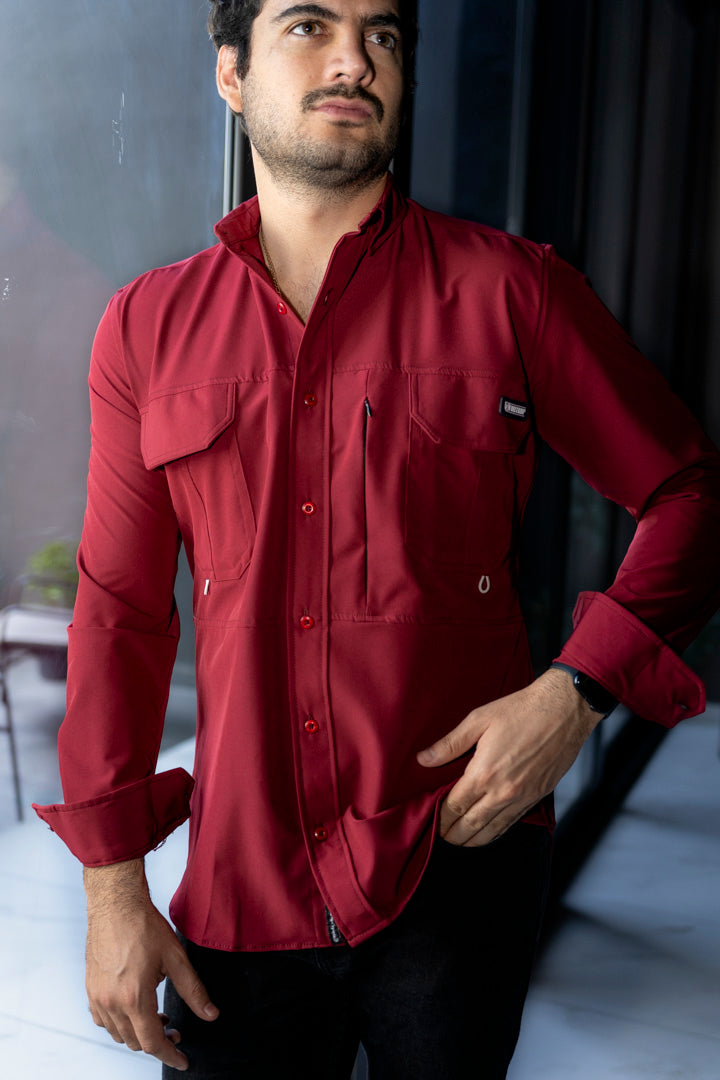Camisa de Manga Larga Vino Dryflex FOR 3290