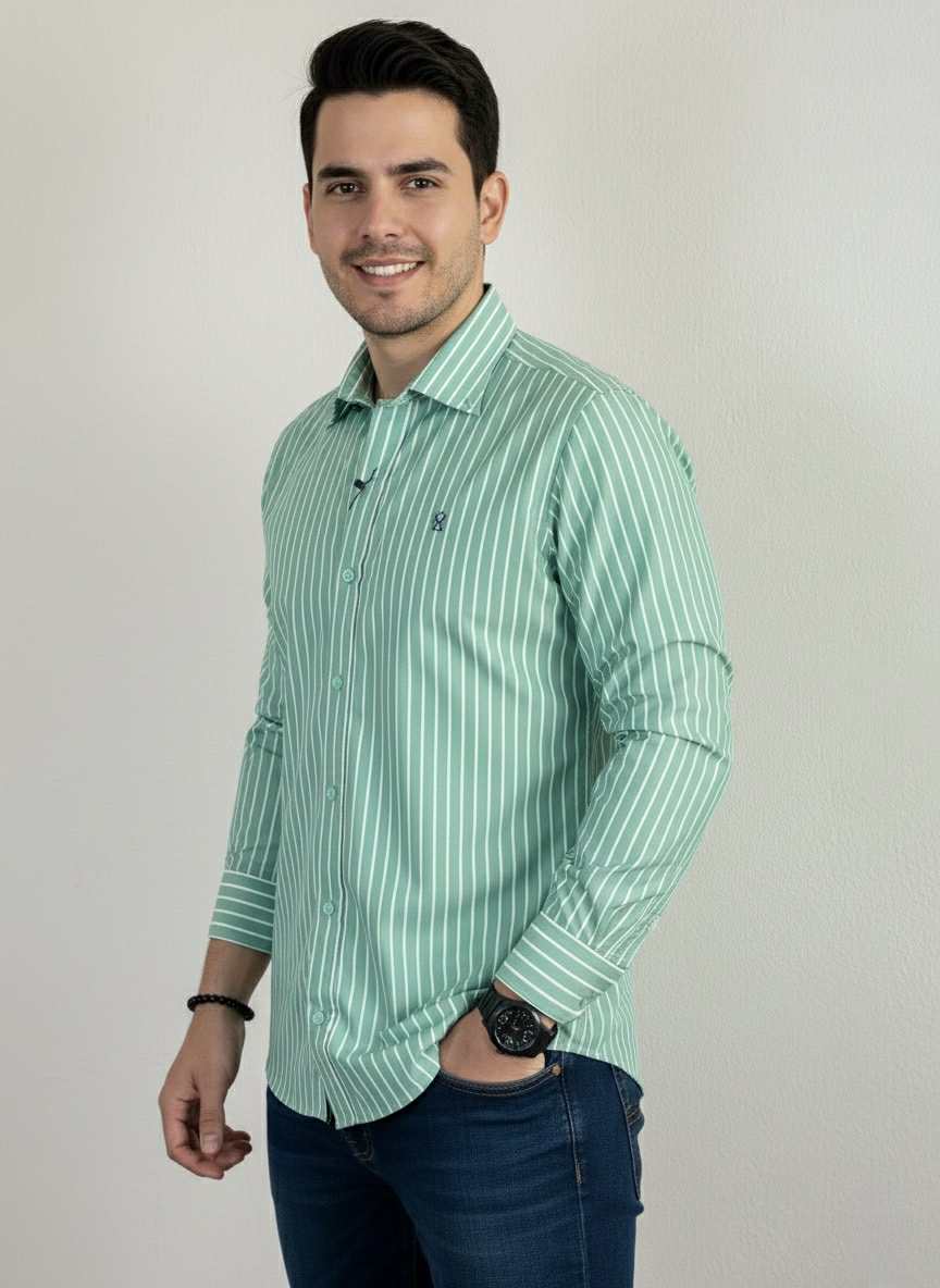 Camisa Rayas Verdes