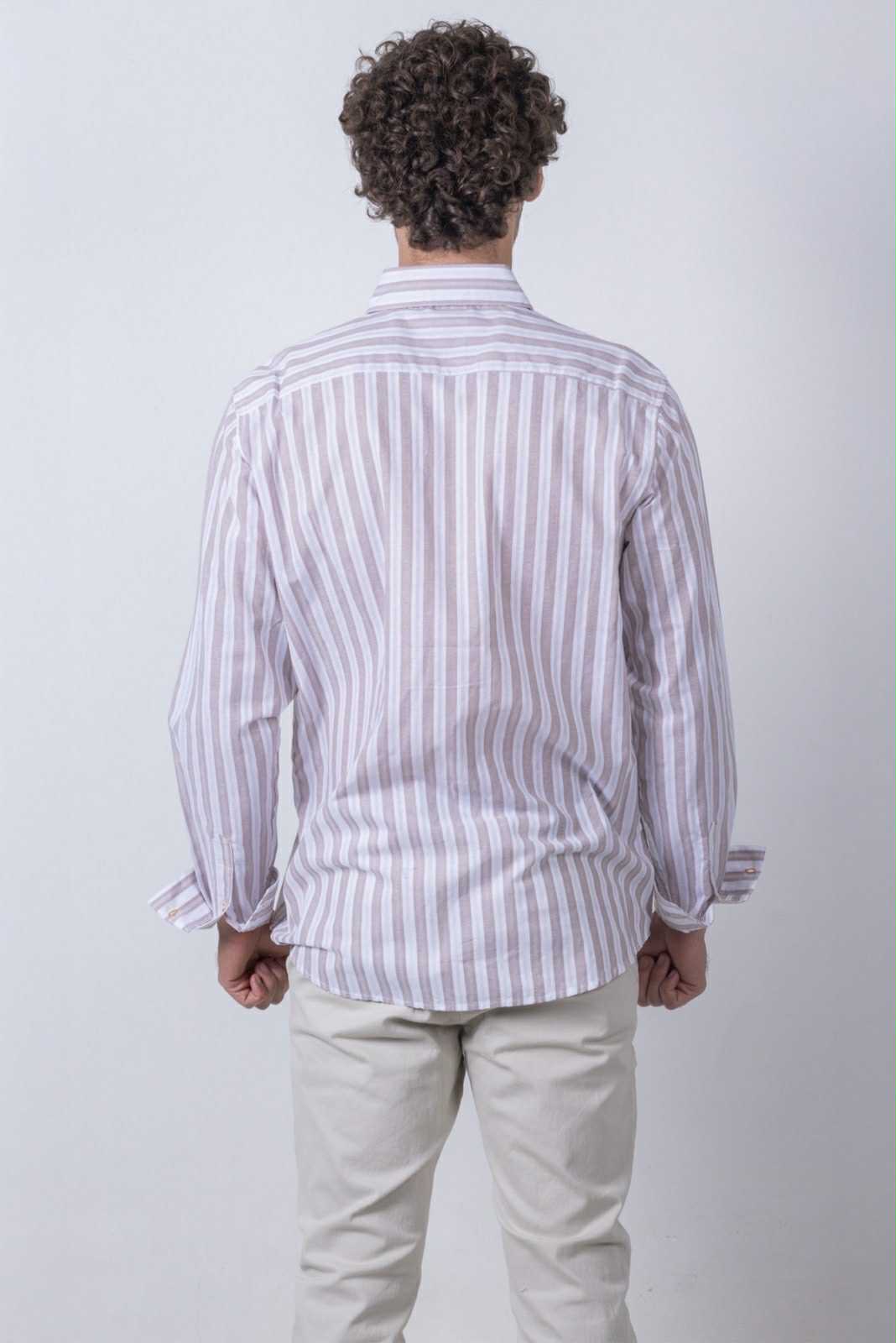 Camisa De Manga Larga A Rayas MR-1498