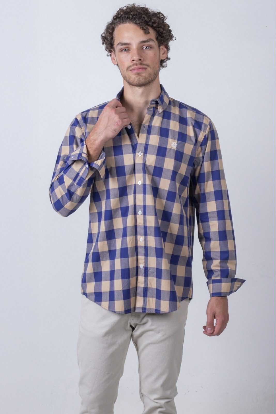Camisa De Manga Larga A Cuadros MR-1493