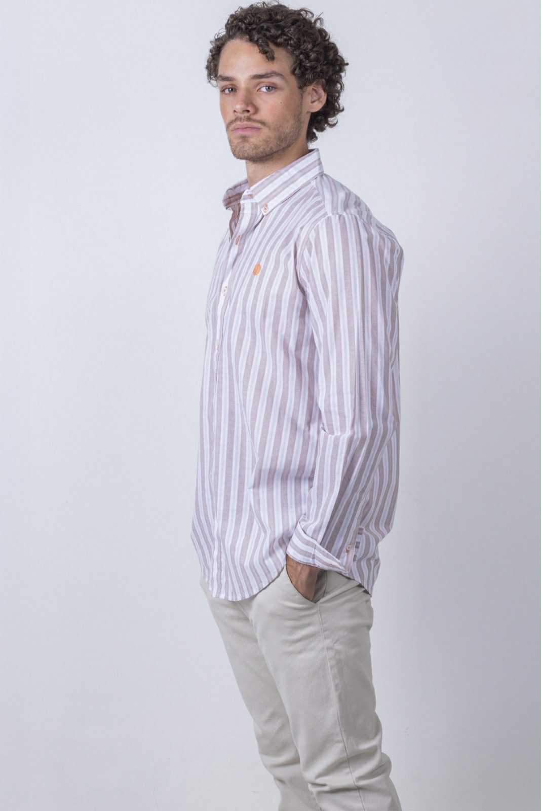 Camisa De Manga Larga A Rayas MR-1498