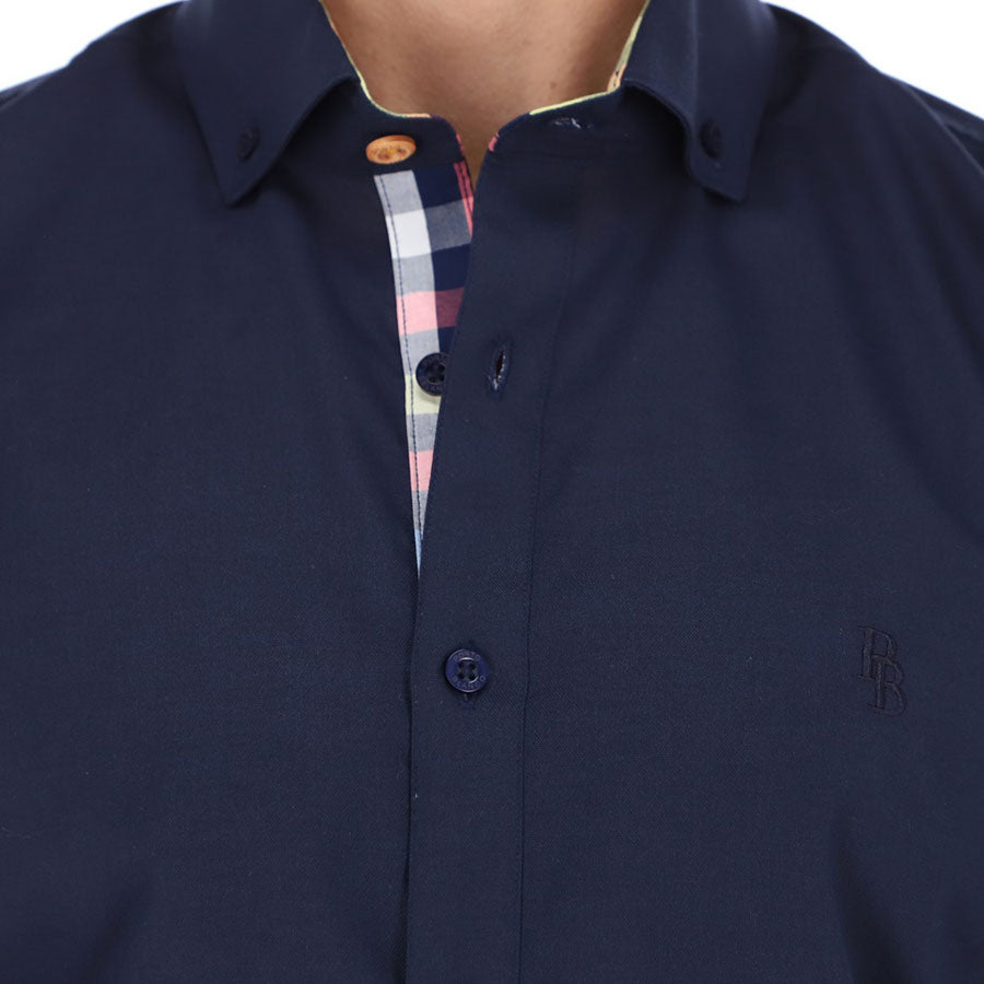 Camisa de Manga Larga Azul Marino E-2046