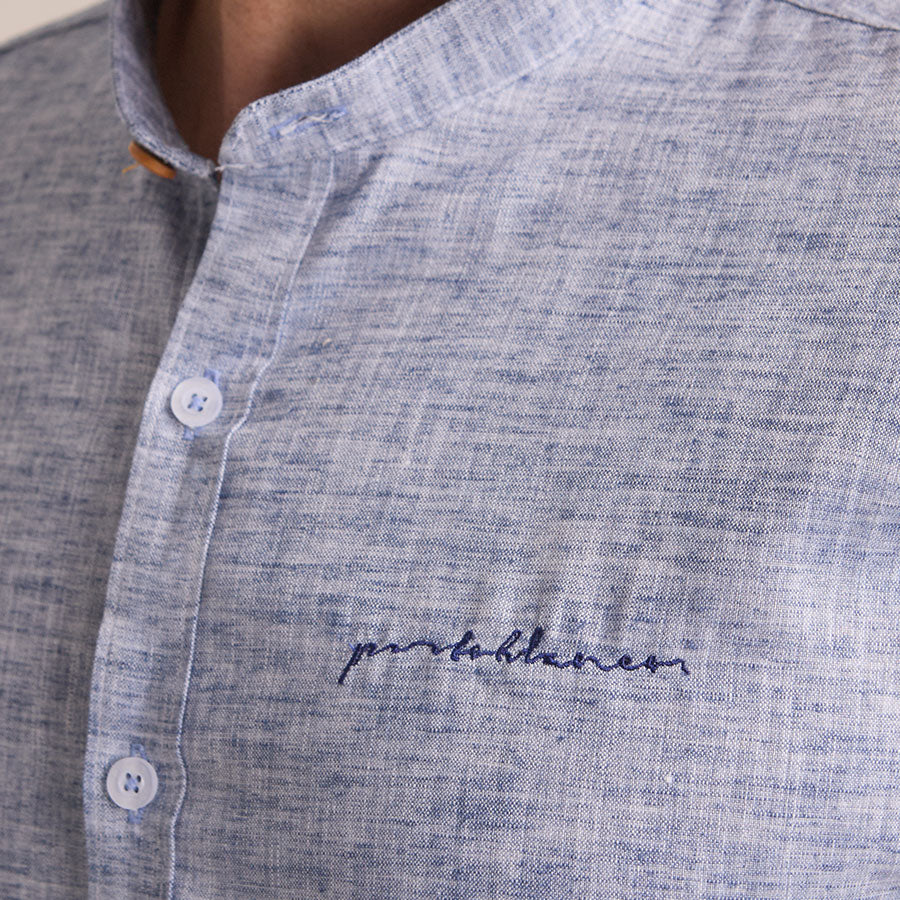 Camisa de Manga Larga Gris Hombre