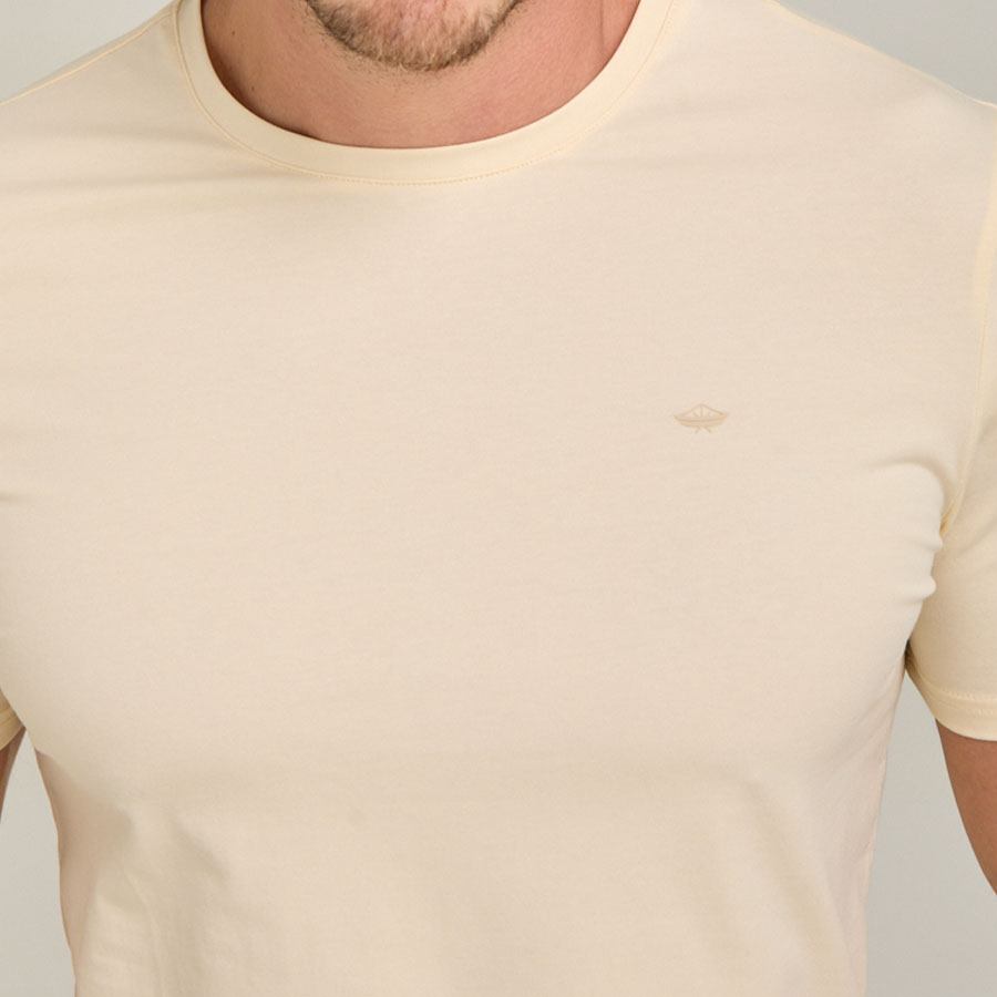 Playera lisa amarilla de manga corta hombre