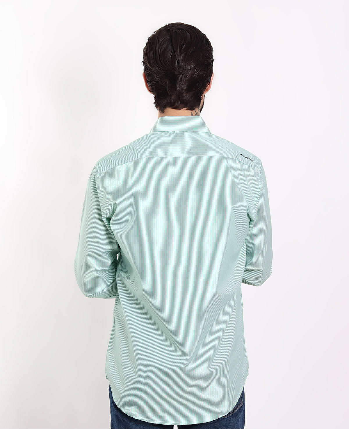 Camisa Rayas Verdes Hombre