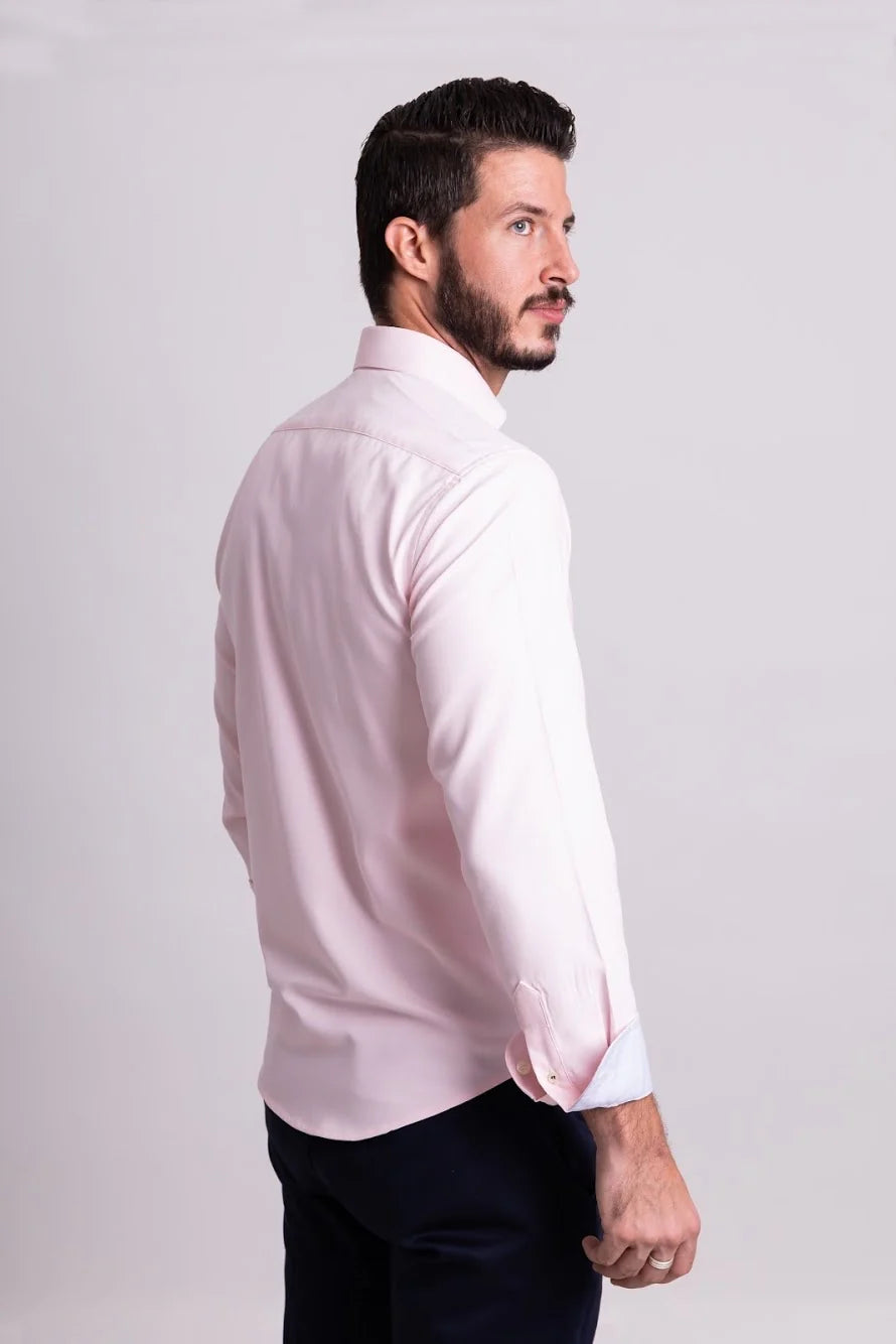 Camisa Oxford Rosa Manga Larga
