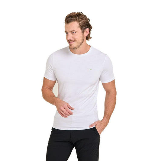 Playera lisa blanca de manga corta hombre